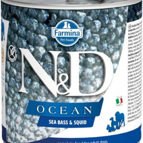 N&D Ocean Levrek ve Mürekkep Balıklı Köpek Konservesi 285 GR