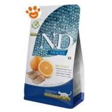 N&D Ocean Ringa Balıklı Portakallı Kısırlaştırılmış Kedi Maması 1.5 Kg