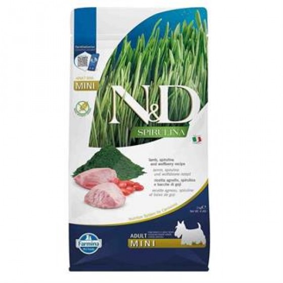 N&D Spirulina Kuzu Etli Mini Irk Yetişkin Köpek Maması 2 Kg