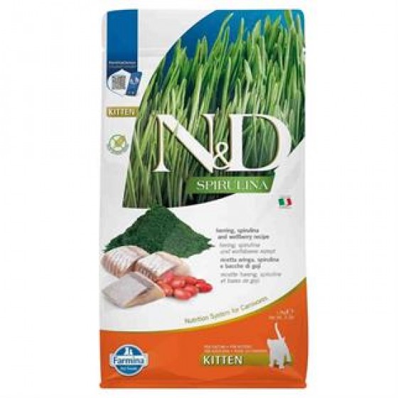 N&D Spirulina Ringa Balıklı ve Kurt Üzümlü Yavru Kedi Maması 1.5 kg