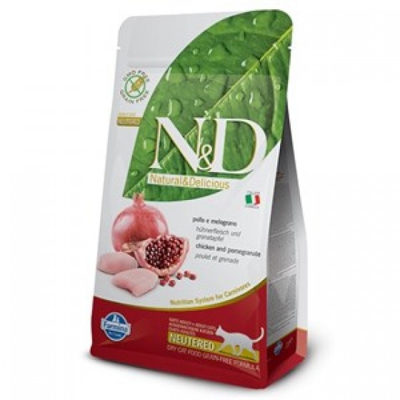 N&D Tahılsız Tavuklu Narlı Kısırlaştırılmış Kedi Maması 1.5 Kg