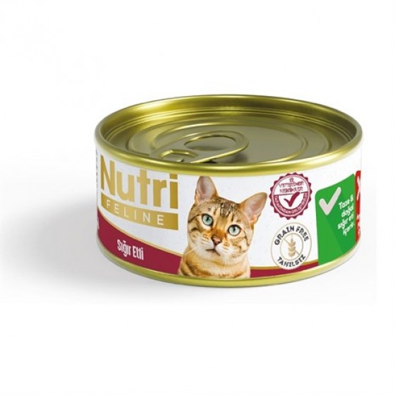 Nutri Feline Tahılsız Sığır Etli Kedi Konservesi 85 Gr