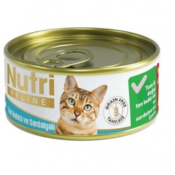 Nutri Feline Tahılsız Ton Balık Sardalyalı Kedi Konservesi 85 Gr