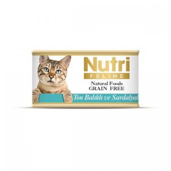 Nutri Feline Tahılsız Ton Balık Sardalyalı Kedi Konservesi 85 Gr