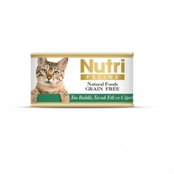 Nutri Feline Tahılsız Ton Balık Tavuk Ciğerli Kedi Konservesi 85 Gr