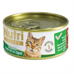 Nutri Feline Tahılsız Ton Balık Tavuk Ciğerli Kedi Konservesi 85 Gr Nutri Feline Tahılsız Ton Balık Tavuk Ciğerli Kedi Konservesi 85 Gr