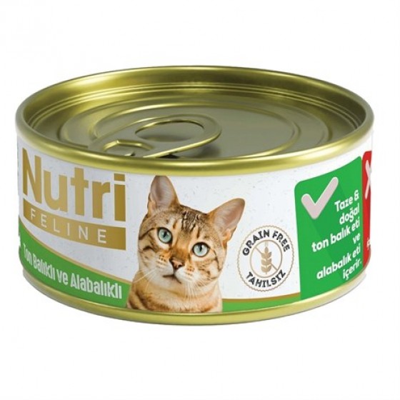 Nutri Feline Tahılsız Ton ve Alabalıklı Kedi Konservesi 85 Gr