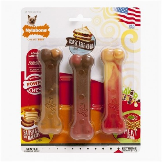 Nylabone Extreme 3lü Lezzet Çiğneme Kemiği Small