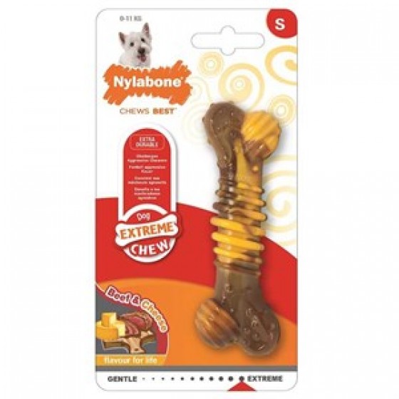 Nylabone Extreme Biftek ve Peynir Aromalı Çiğneme Kemiği SMALL