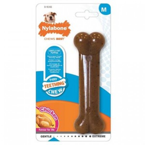 Nylabone Tavuk Aromalı Yavru Çiğneme Kemiği MEDIUM