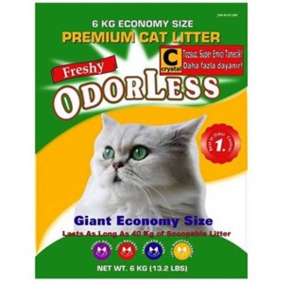 Odorless Tozsuz Kristal Kedi Kumu 6 Kg