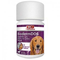 Pet Active Bioderm Köpekler İçin Biotin Çinko 75 Tablet Pet Active Bioderm Köpekler İçin Biotin Çinko 75 Tablet