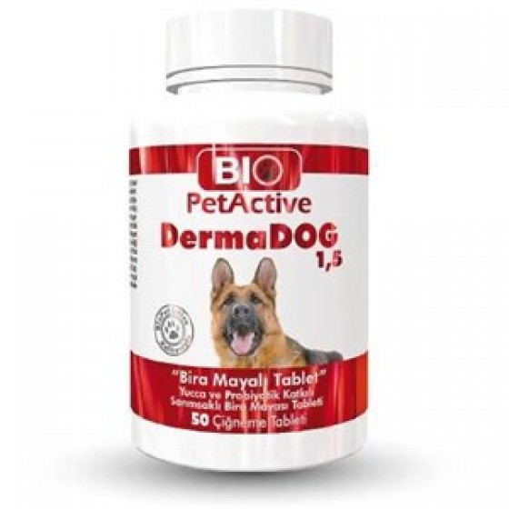 Pet Active DermaDog Sarımsaklı Maya Çiğneme Tableti 100 tb