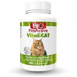 Pet Active Vitalicat Yavru ve Yetişkin Kedi vitamini 150 Tablet 75Gr Pet Active Vitalicat Yavru ve Yetişkin Kedi vitamini 150 Tablet 75Gr
