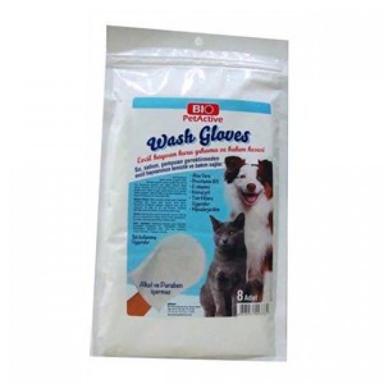 Pet Active Wash Gloves Kuru Yıkama Ve Bakım Kesesi 8 Adet