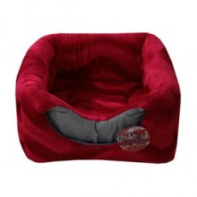 Pet Pretty Yuvalı Kedi ve Köpek Yatağı Peluş Kırmızı