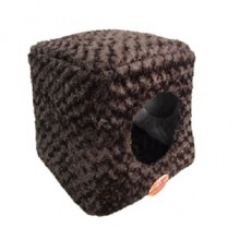 Pet Pretty Yuvalı Kedi ve Köpek Yatağı Peluş Kahverengi