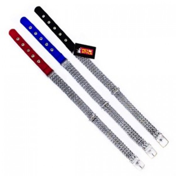 Pet Style Naylon Uçlu Zincir Boyun Tasması 50 Cm Kırmızı