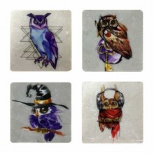 Petdesign Baykuş Doğal Taş Magnet 4 Lü