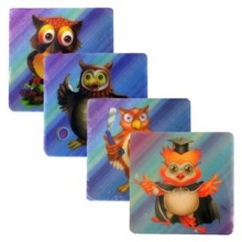 Petdesign Çılgın Baykuş Doğal Taş Bardak Altlığı 4 Lü