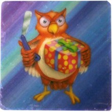 Petdesign Çılgın Baykuş Doğal Taş Magnet 4 Lü