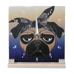 Petdesign Entel Bulldog Doğal Taş Masa ve Duvar Saati 15x15 cm Petdesign Entel Bulldog Doğal Taş Masa ve Duvar Saati 15x15 cm