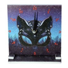 Petdesign Kedi Kadın Doğal Taş Masa ve Duvar Saati 15x15 cm