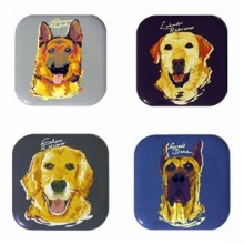 Petdesign Mutlu Köpekler Metal Bardak Altlığı 4 Lü