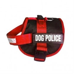 PetPretty Kırmızı Dog Police Göğüs Tasması Small