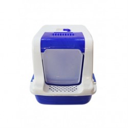 Petstyle Jumbo Teraslı Kapalı Kedi Kum Kabı Mavi