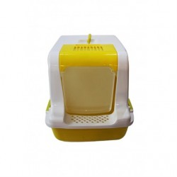 Petstyle Jumbo Teraslı Kapalı Kedi Kum Kabı Sarı