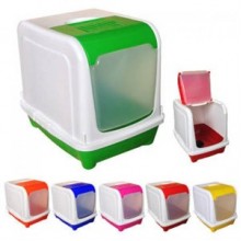 Petstyle Üstten Açılır Kapalı Kedi Tuvalet Kabı Kırmızı