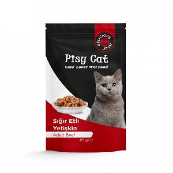 PisyCat Pouch Adult Beef Etli Kedi Konservesi 85 Gr