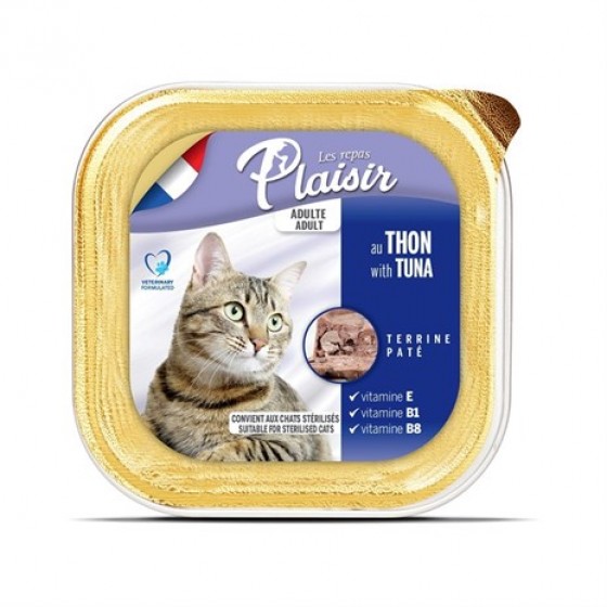 PLAISIR Yetişkin Ezme Kedi Konservesi Tuna Balıklı 100 Gr