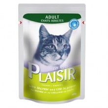 PLAISIR Yetişkin Kedi Konservesi Somon ve Morina 100 Gr