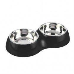 Polo Melamin Çelik Taslı İkili Mama Kabı L