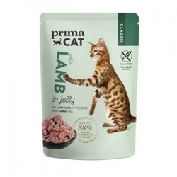 PrimaCat Kuzulu Jöleli Pouch Tahılsız Kedi Konservesi 85gr PrimaCat Kuzulu Jöleli Pouch Tahılsız Kedi Konservesi 85gr