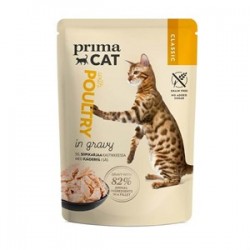 PrimaCat Tavuklu Jöleli Pouch Tahılsız Kedi Konservesi 85gr PrimaCat Tavuklu Jöleli Pouch Tahılsız Kedi Konservesi 85gr