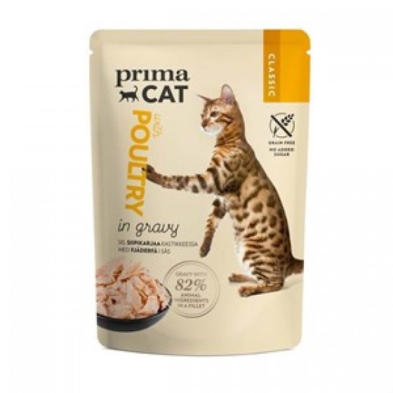 PrimaCat Tavuklu Jöleli Pouch Tahılsız Kedi Konservesi 85gr