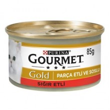 ProPlan Gourmet Gold Parça Etli Soslu Sığır Etli Kedi Konservesi 85 Gr