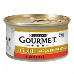 ProPlan Gourmet Gold Parça Etli Soslu Sığır Etli Kedi Konservesi 85 Gr