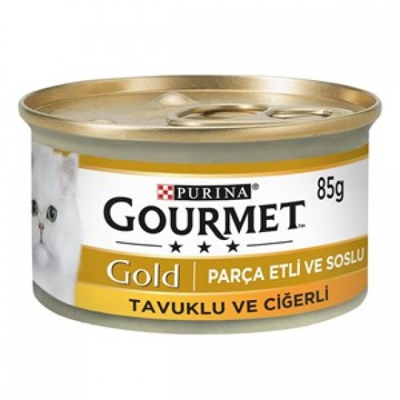 Proplan Gourmet Gold Parça Etli Soslu Tavuklu Ciğerli Kedi Konservesi 85 Gr