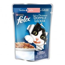 Felix Çifte Lezzet Somon & Sardalya Kedi Yaş Mama 85 Gr Felix Çifte Lezzet Somon & Sardalya Kedi Yaş Mama 85 Gr