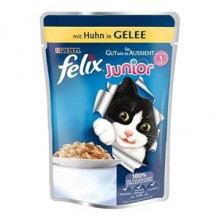 Felix Junior Yavru Tavuk Etli Kedi Yaş Mama 85 Gr Felix Junior Yavru Tavuk Etli Kedi Yaş Mama 85 Gr