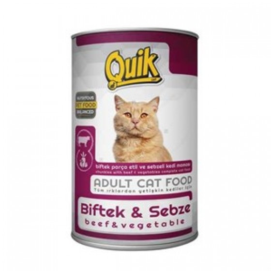 Quik Biftekli ve Sebzeli Kedi Konservesi 415 Gr