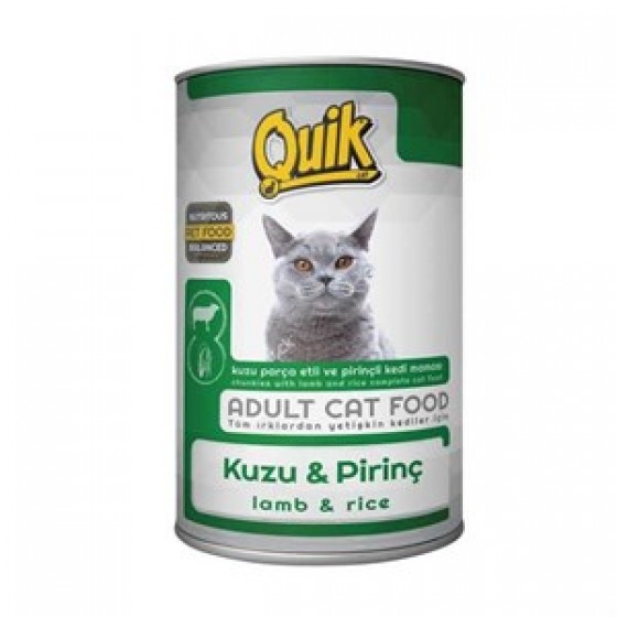 Quik Kuzu Etli-Pirinçli Kedi Konservesi 415 Gr