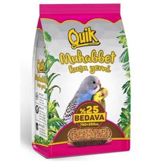 Quik Muhabbet Kuşu Yemi 750 Gr + 250 Gr