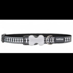 Red Dingo Bone Yard Desenli Köpek Boyun Tasması Siyah 25 mm