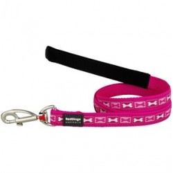 Red Dingo Bone Yard Desenli Uzatma Köpek Tasması 120 Cm / 15 mm Pembe
