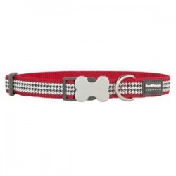 Red Dingo Fang It Desenli Köpek Boyun Tasması 15 mm Kırmızı